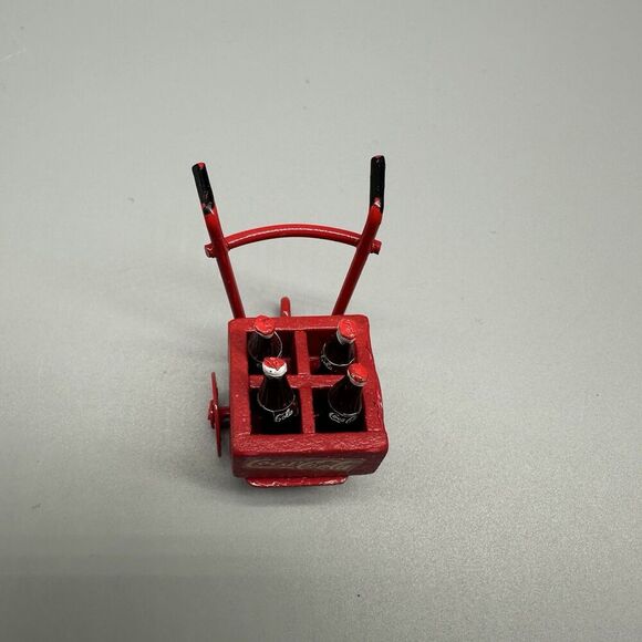 Coca Cola Bottles Hand Truck Push Cart Dollhouse Miniature Cart 2”x1.25” - Picture 2 of 8